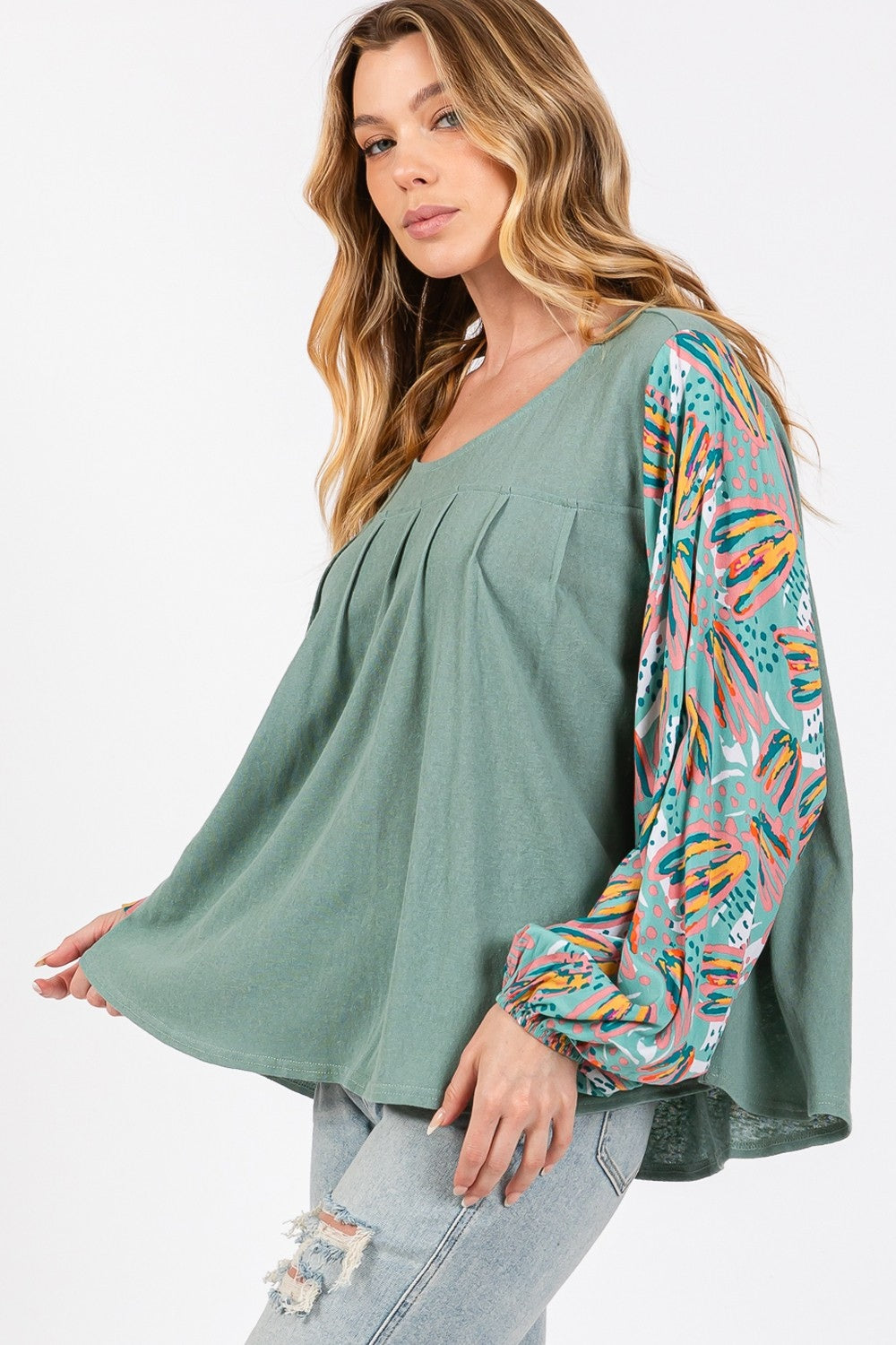 Luisa Bubble Sleeve Top