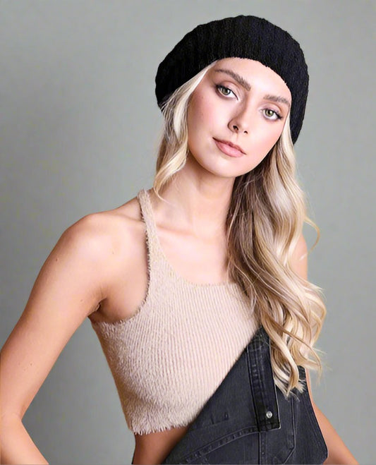 Boucle Knit Beret