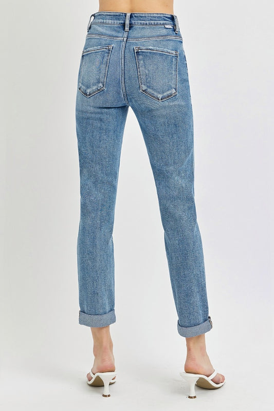 Cheyenne High-Rise Cropped Roll Up Jeans | Risen