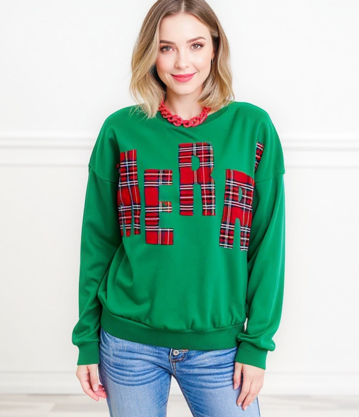 Merry Plaid Sweatshirt