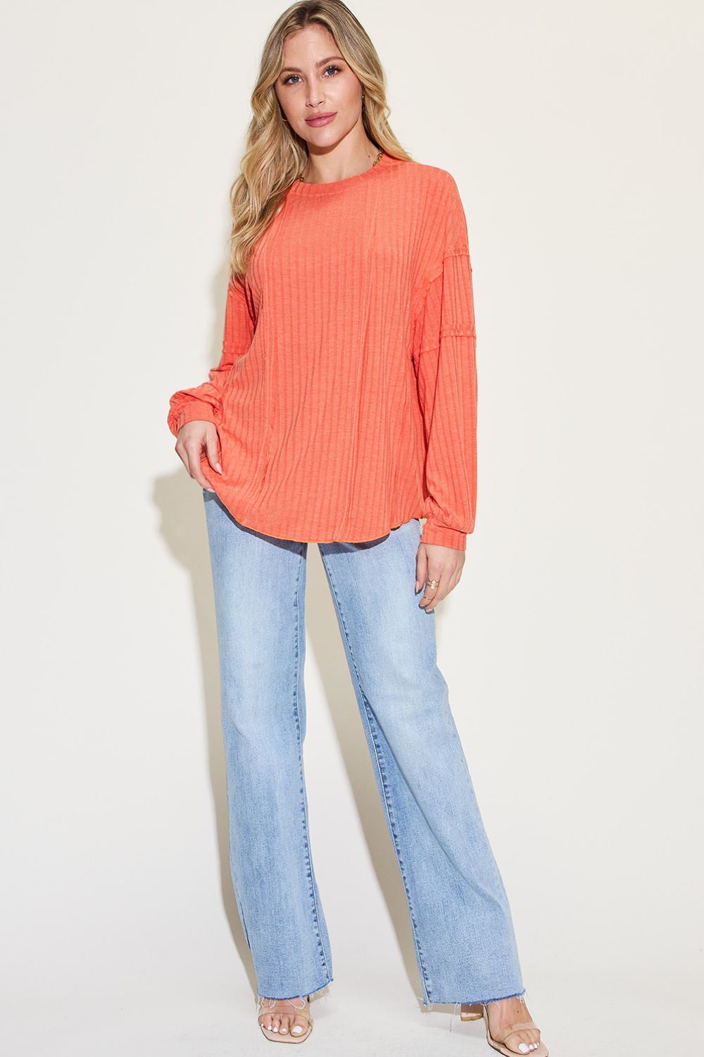 Ribbed Long Sleeve Top | Multiple Colors