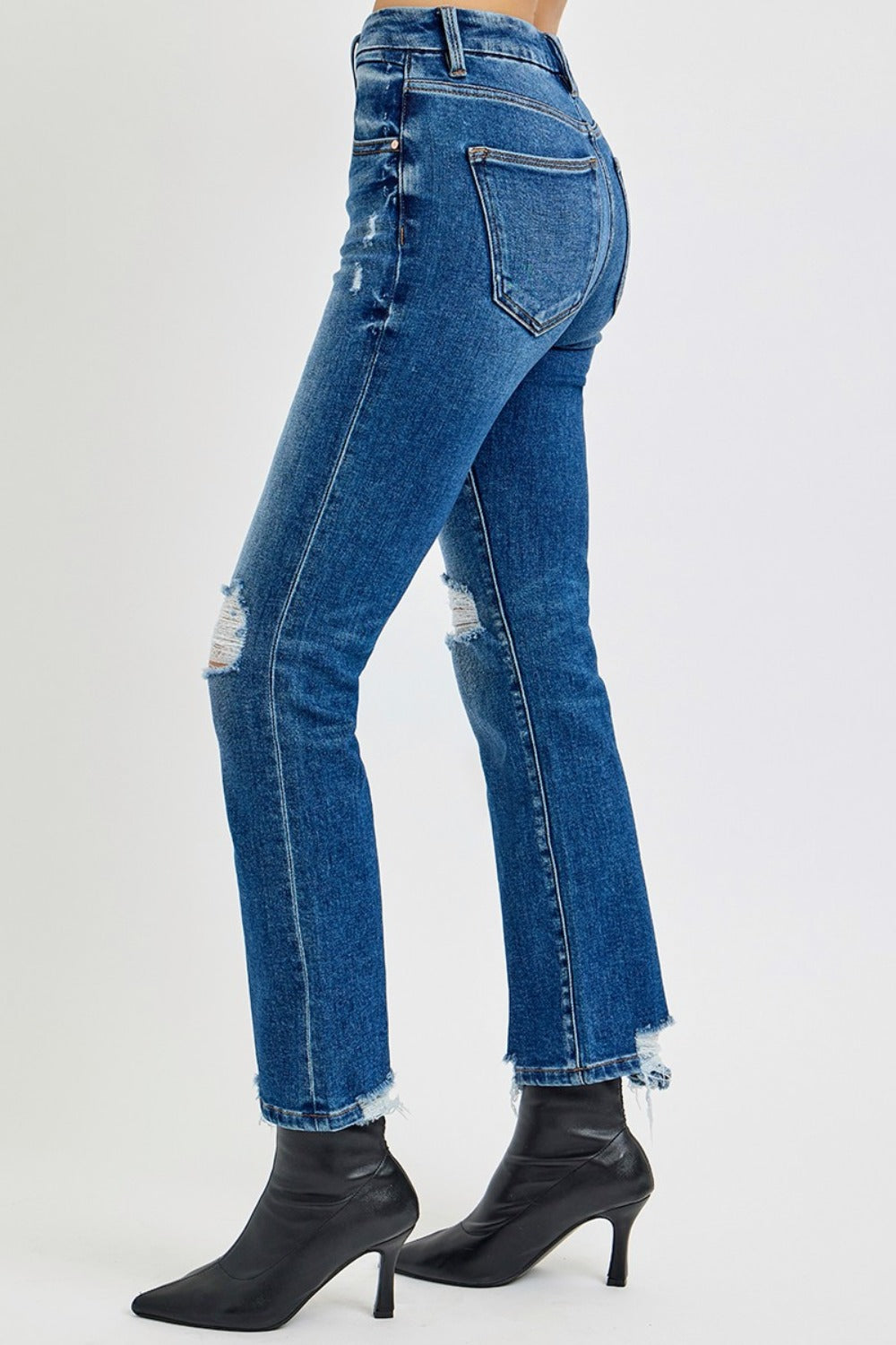 Remi High-Rise Distressed Cropped Straight Jeans | Risen