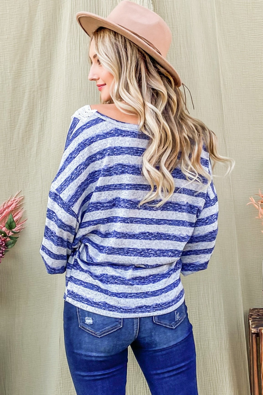 Adaline Striped Lace Top