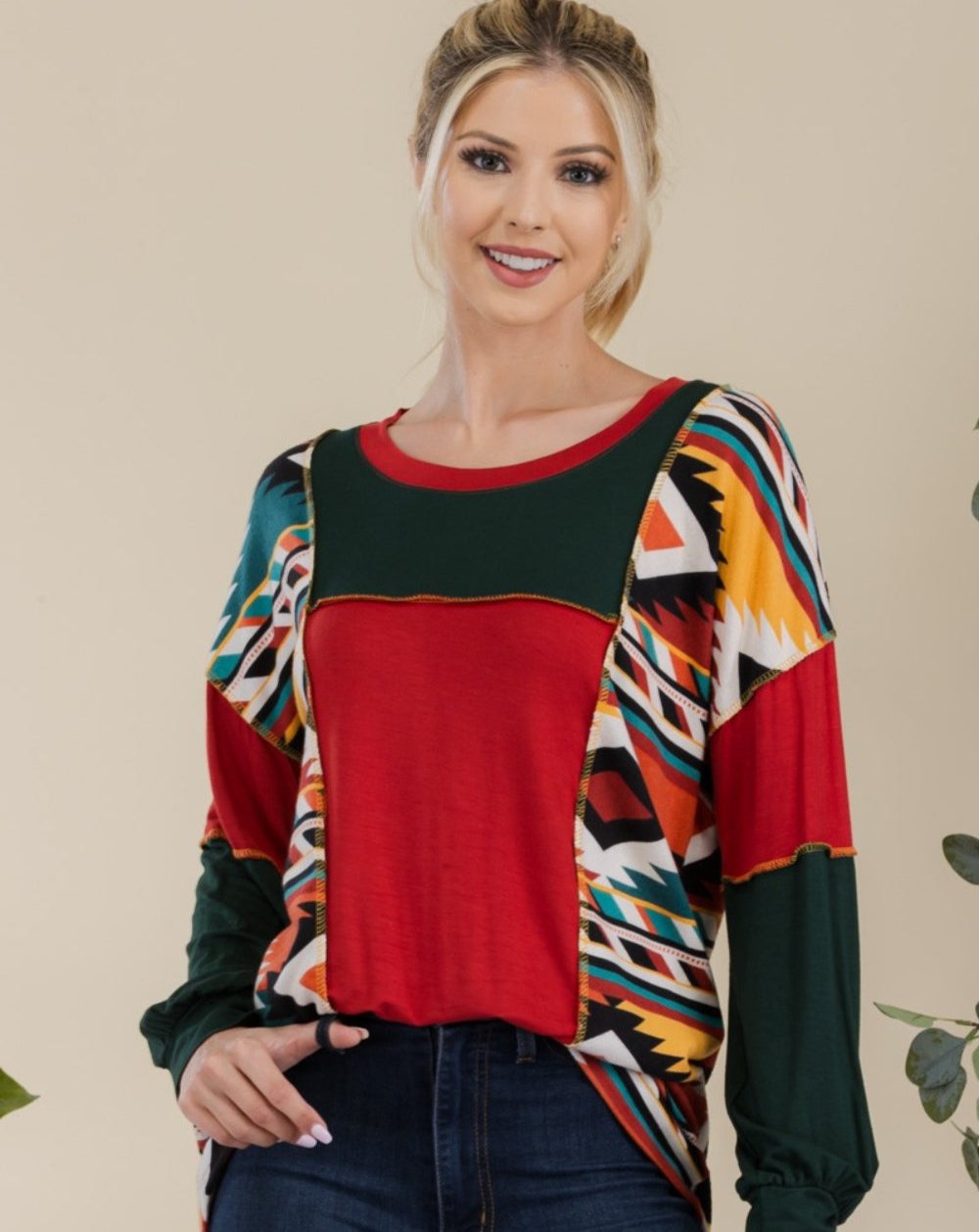 Aztec Exposed Seam Top