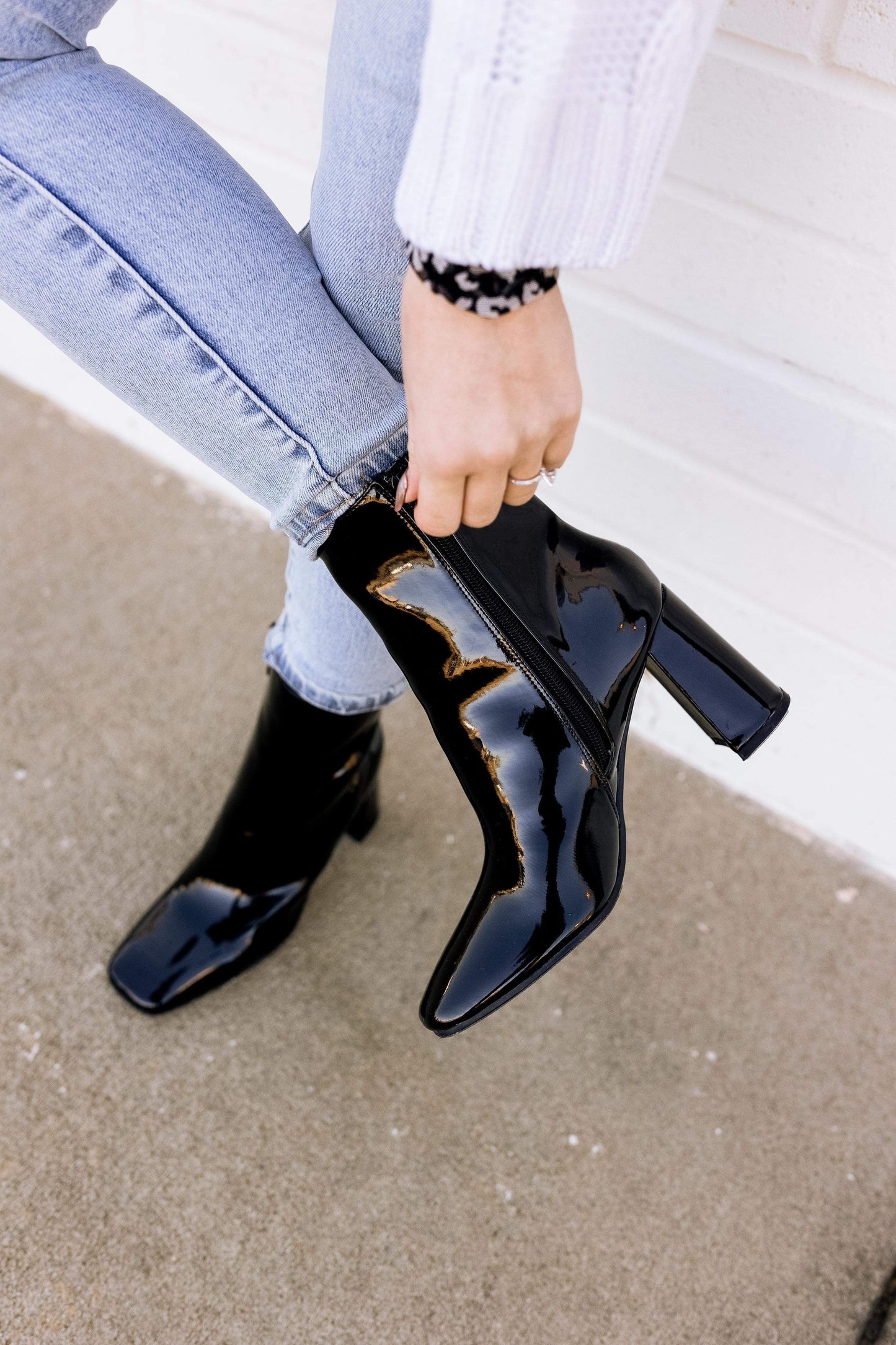 Rita Patent Leather Booties | Black