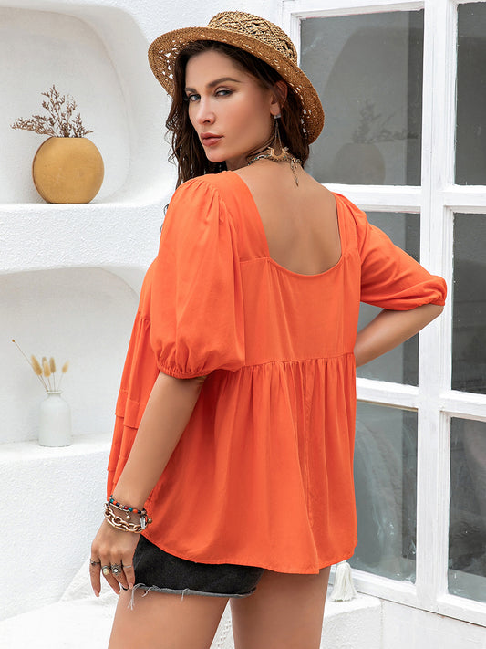 Love Square Neck Blouse | Curvy