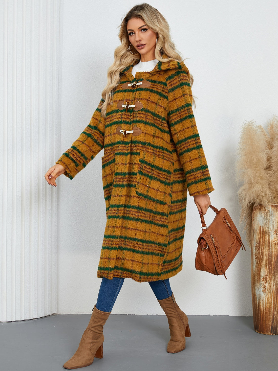 Ana Plaid Hooded Coat