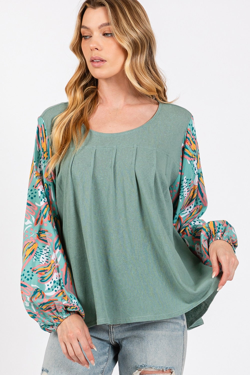 Luisa Bubble Sleeve Top