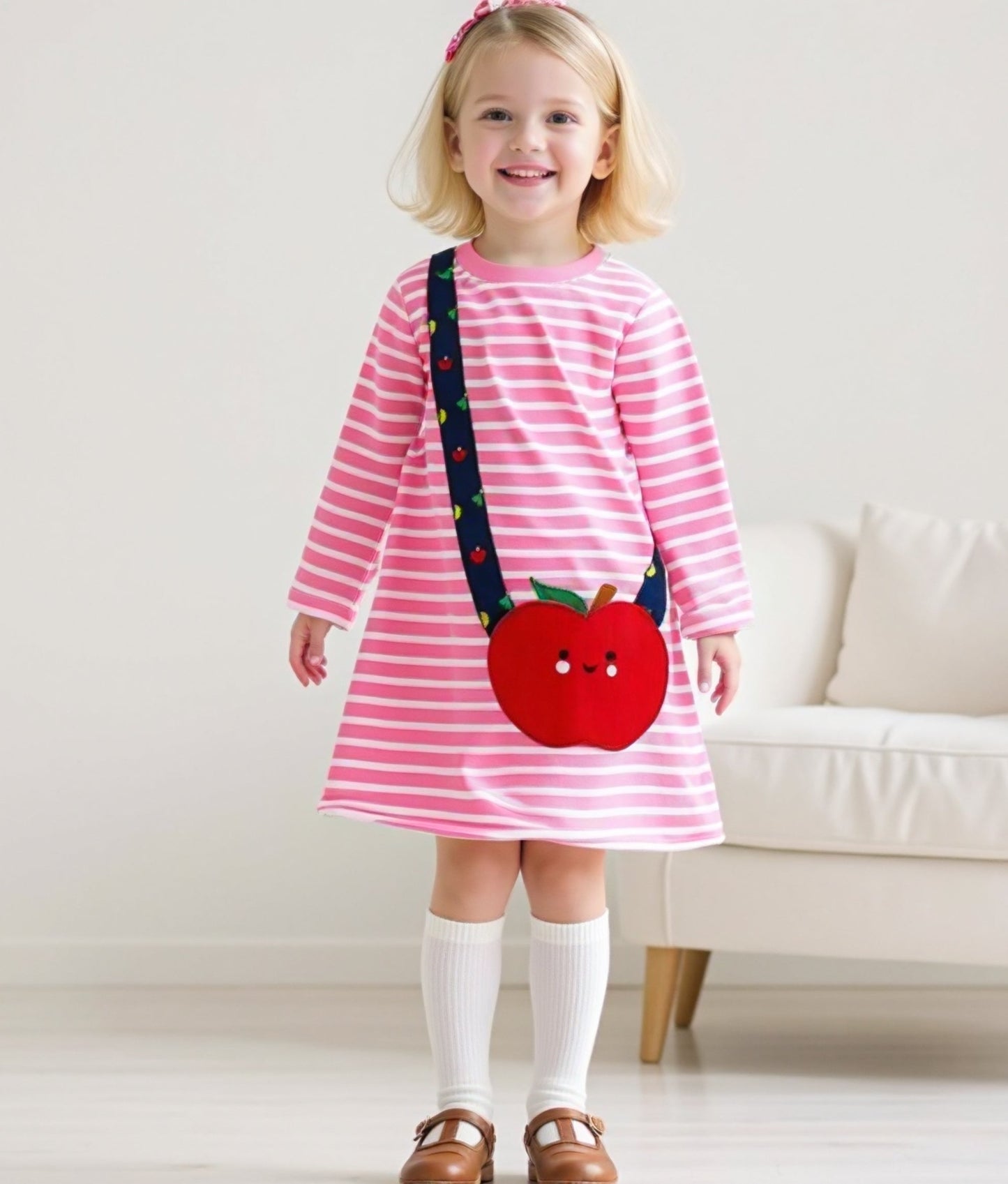 Apple Striped Dress | Kid's
