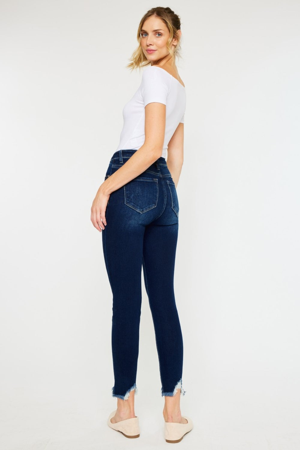 Ayleen High-Rise Frayed Ankle Skinny Jeans | Kancan