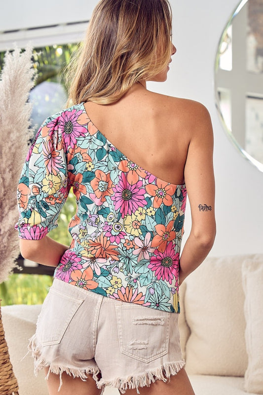 Floral Puff Sleeve Top