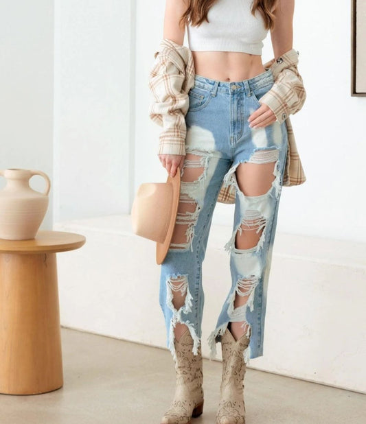 Litz La Frayed Distressed Jeans