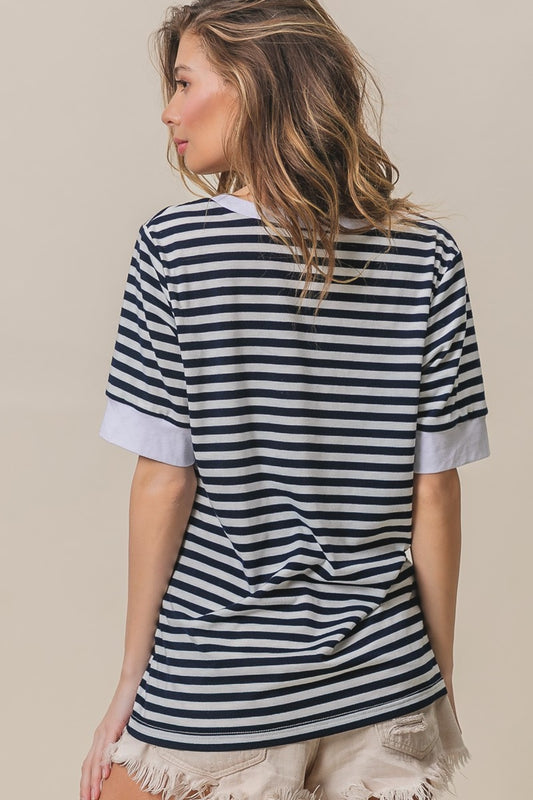 Ailany Striped Knit Top