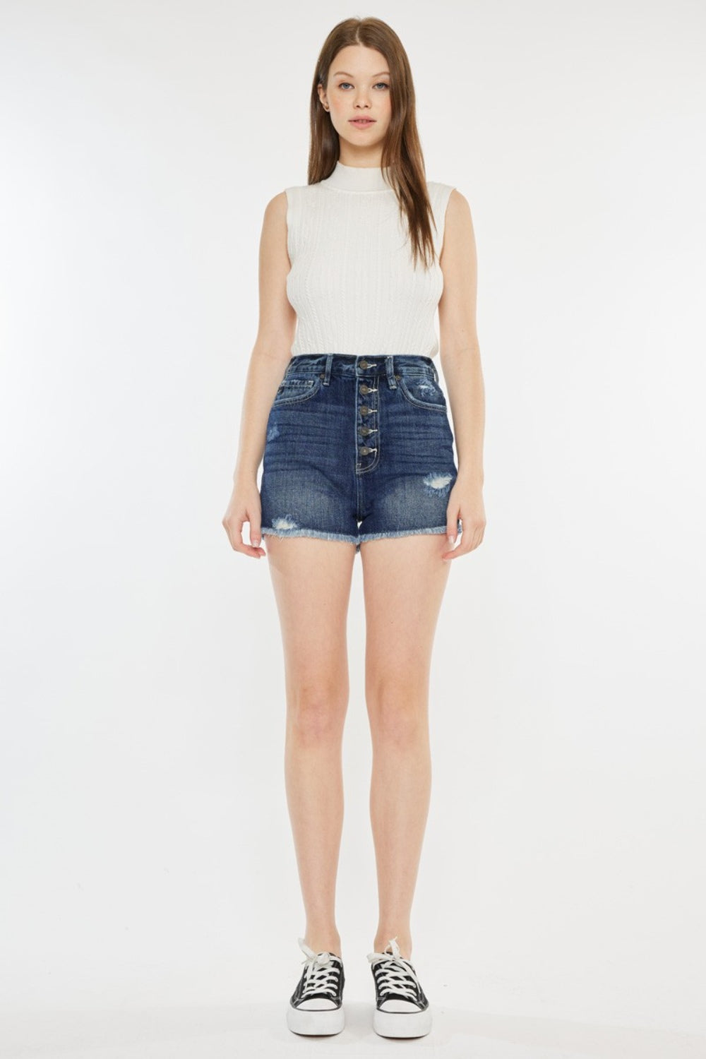 Addilyn Button Fly Denim Shorts | Kancan