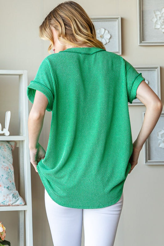 Lucky Clover Ribbed Top