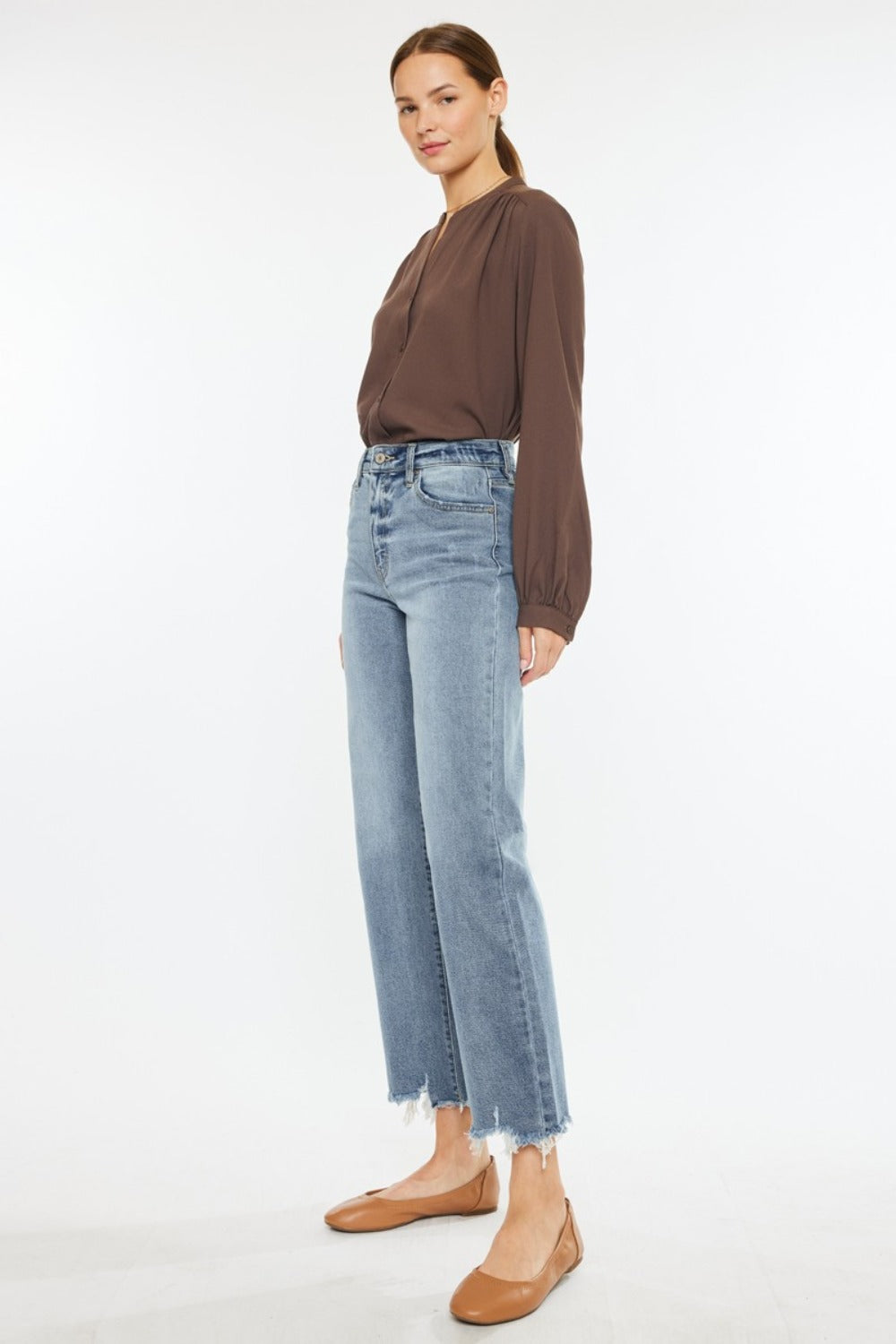 Emerson High-Rise Slim Wide Leg Jeans | Kancan