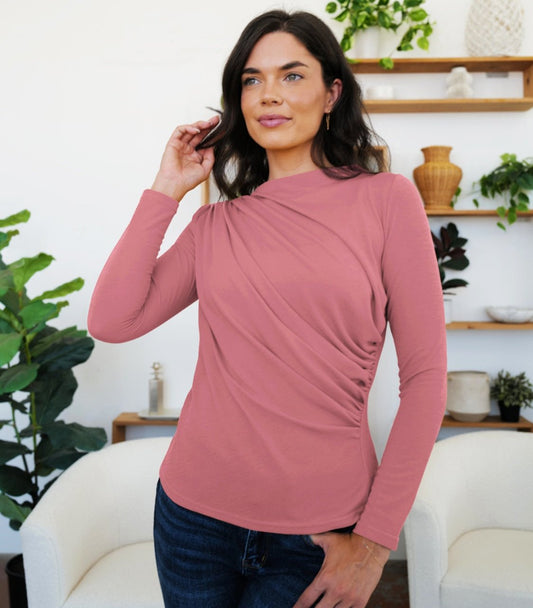 Promise Ruched Long Sleeve Top | Multiple Colors