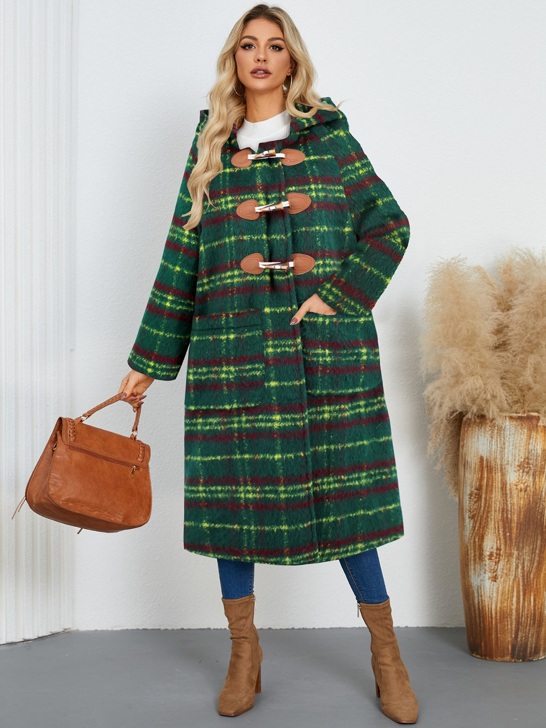 Ana Plaid Hooded Coat