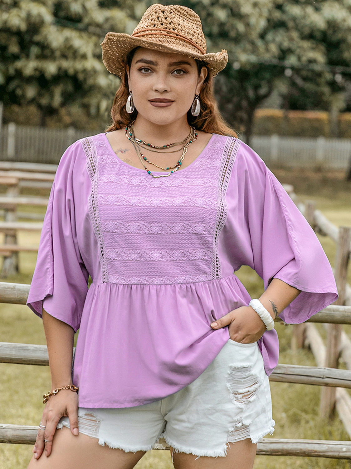 Joy Lace Blouse | Curvy