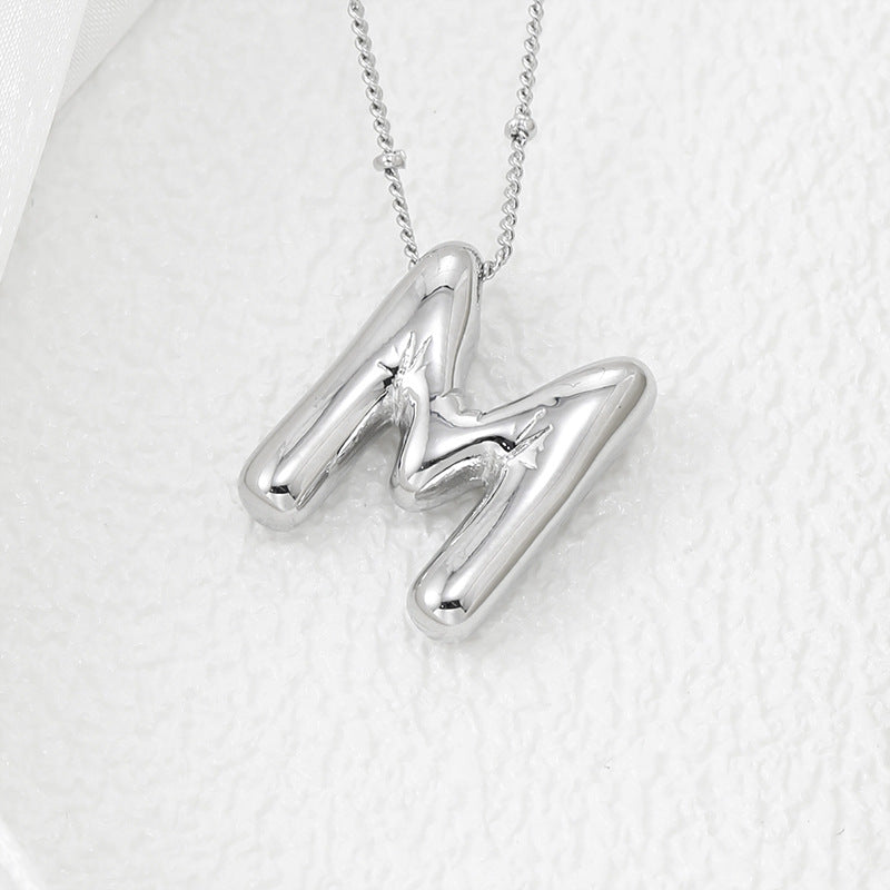 Bubble Letter Pendant Necklace
