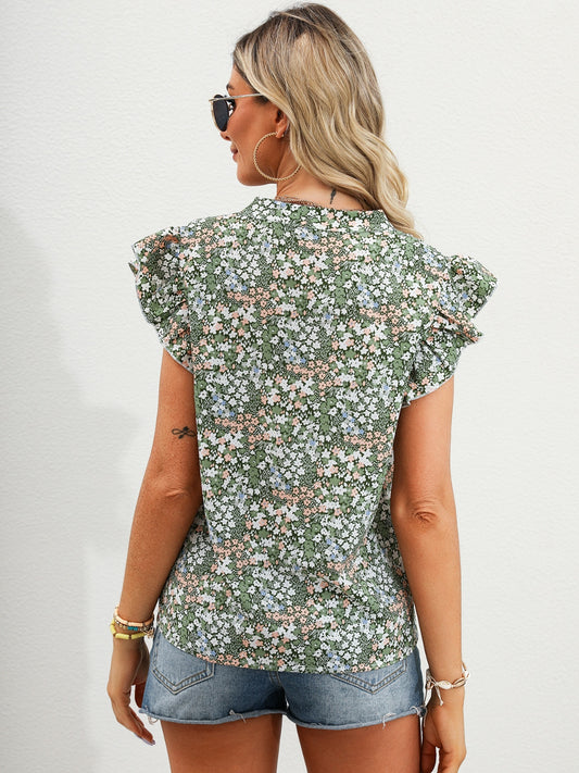 Ruffled Floral Blouse