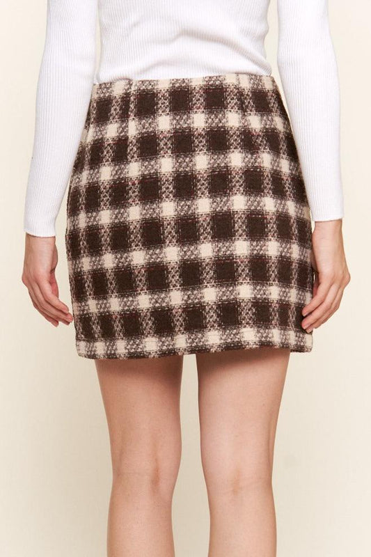 Andi Brushed Plaid Mini Skirt