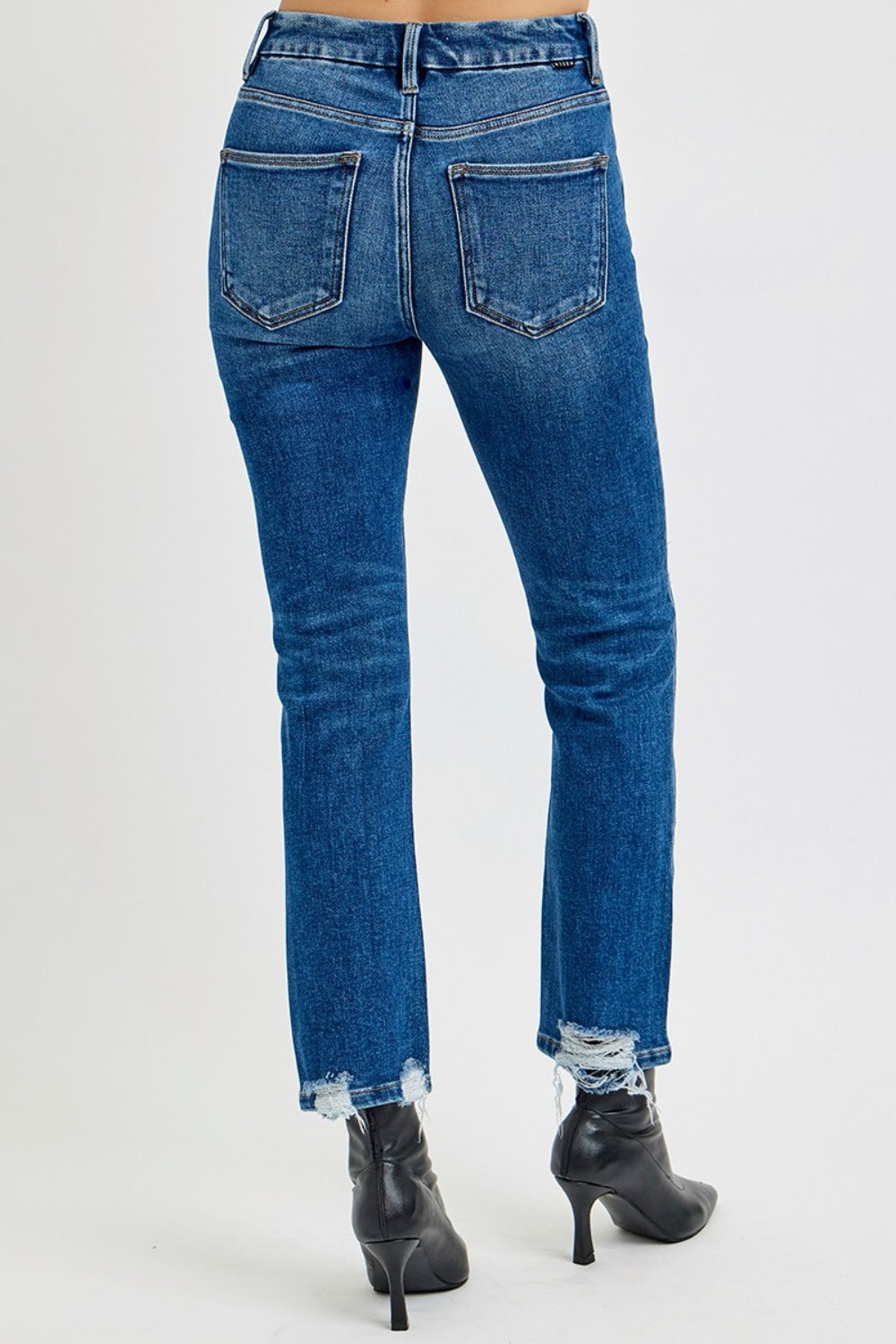 Remi High-Rise Distressed Cropped Straight Jeans | Risen