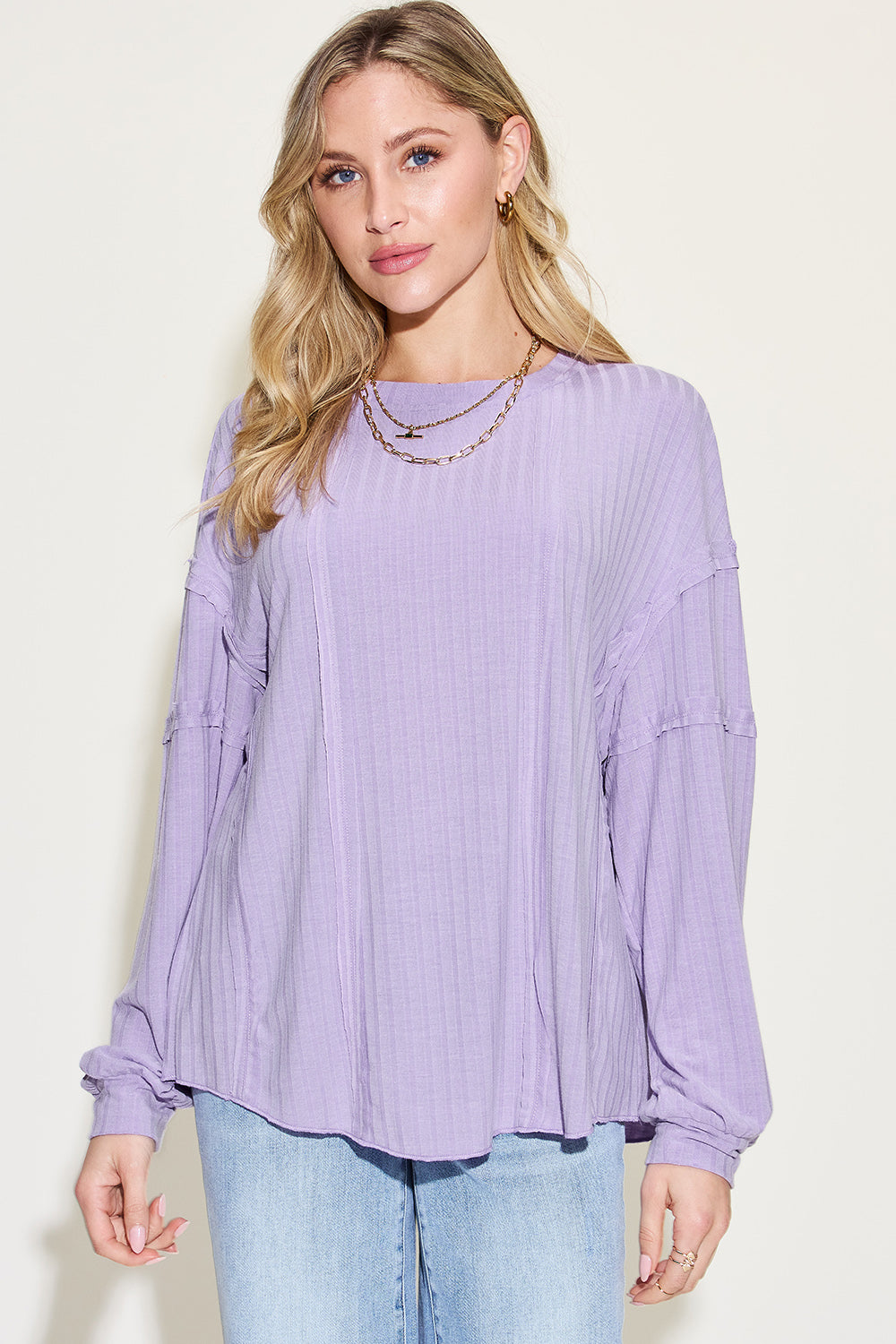 Ribbed Long Sleeve Top | Multiple Colors