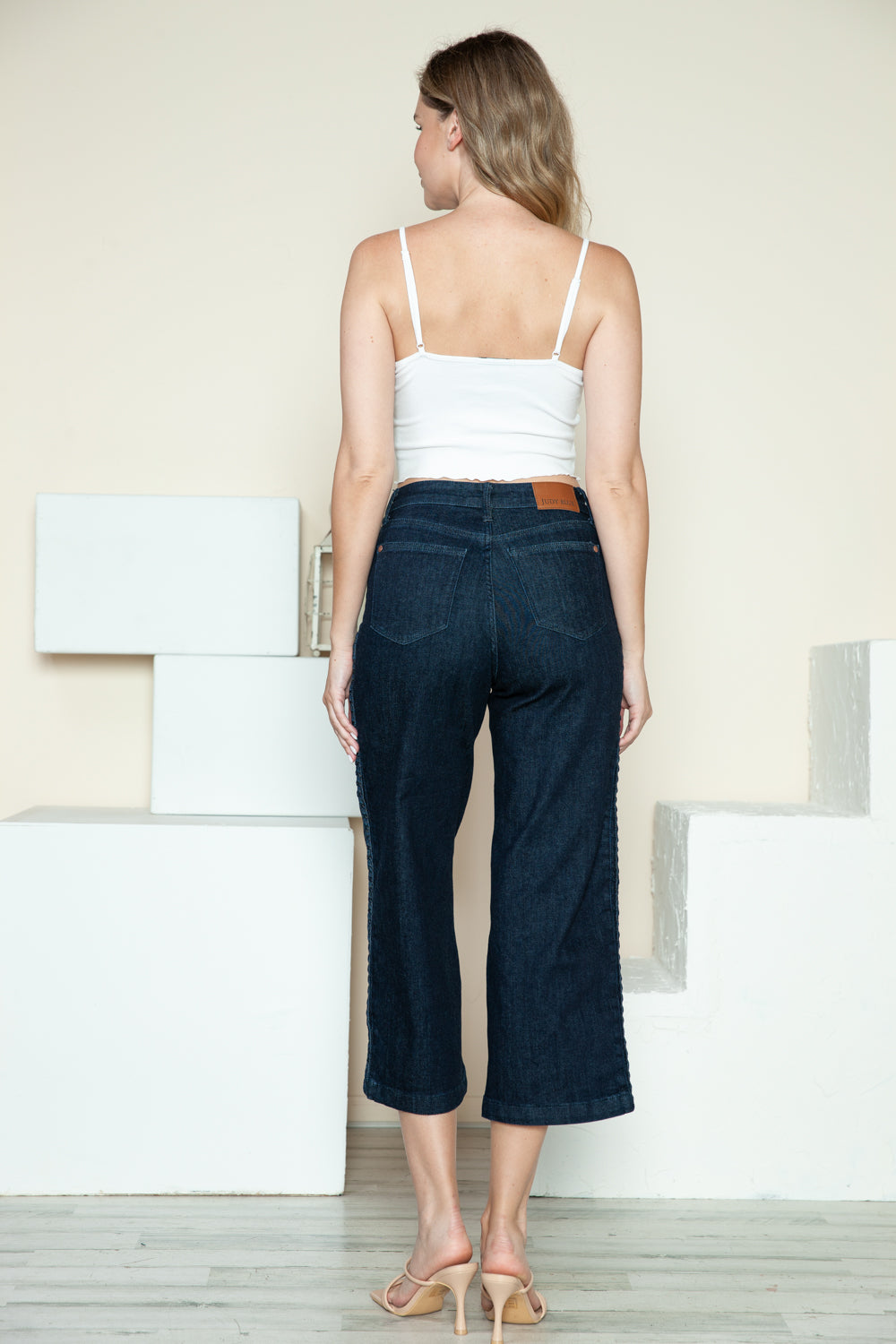 Amira Braided Cropped Wide Leg Jeans | Judy Blue