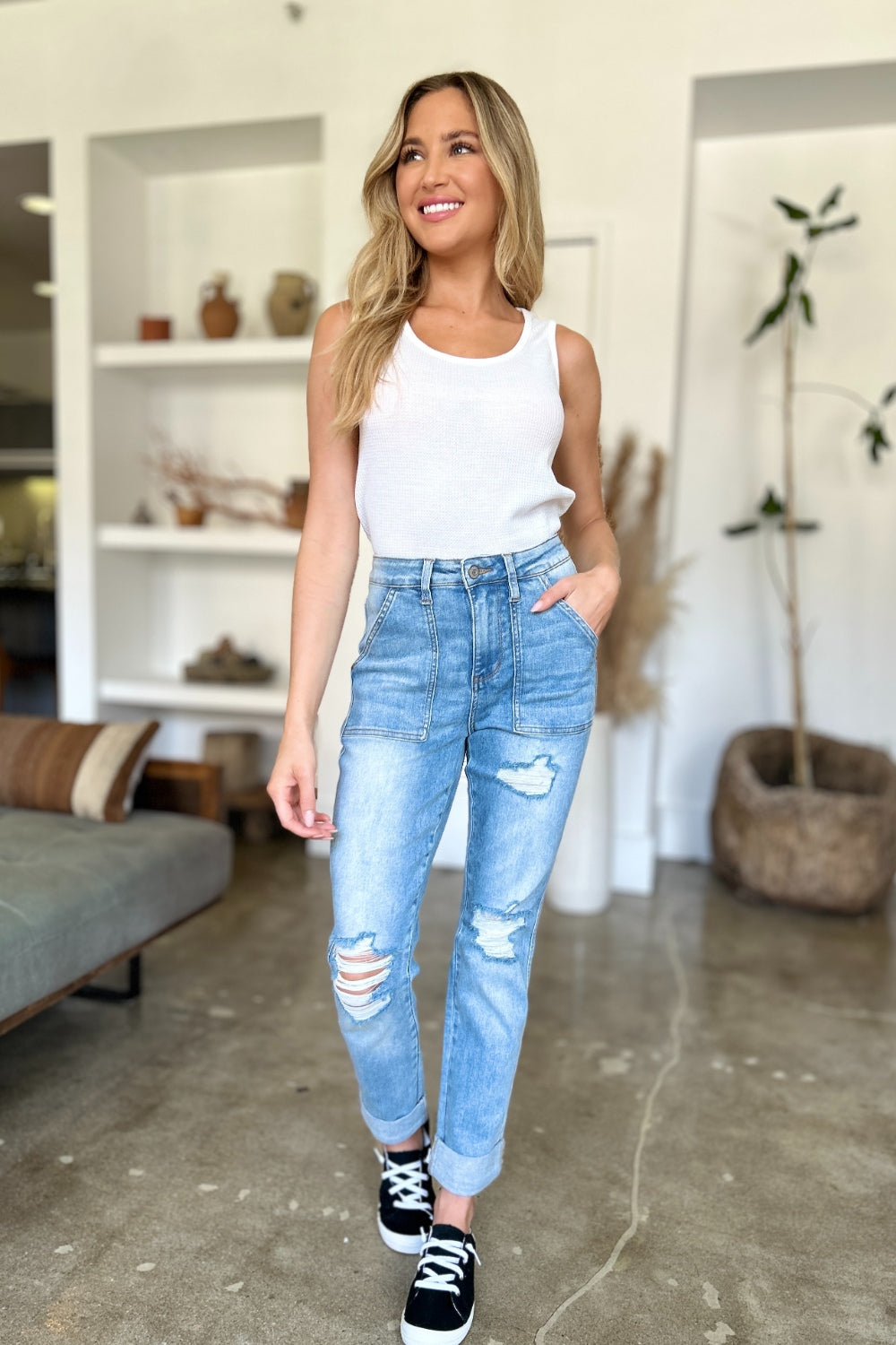 Denver Distressed Straight Jeans | Judy Blue