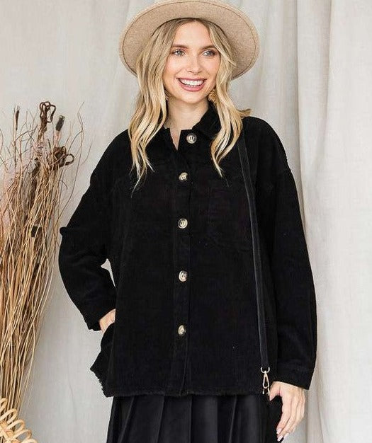 Eco Chic Ribbed Velvet Jacket | Curvy