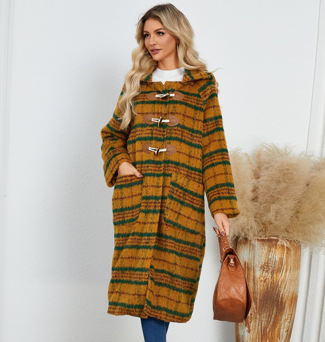 Ana Plaid Hooded Coat