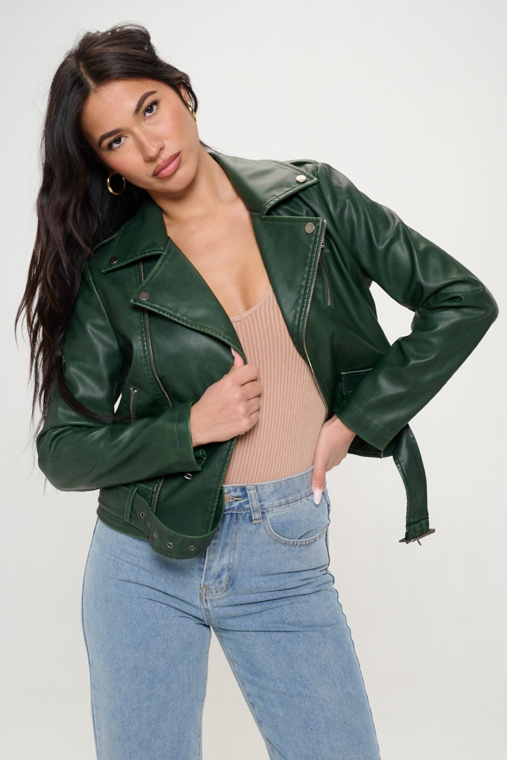 Aviana Zip-Up Biker Jacket