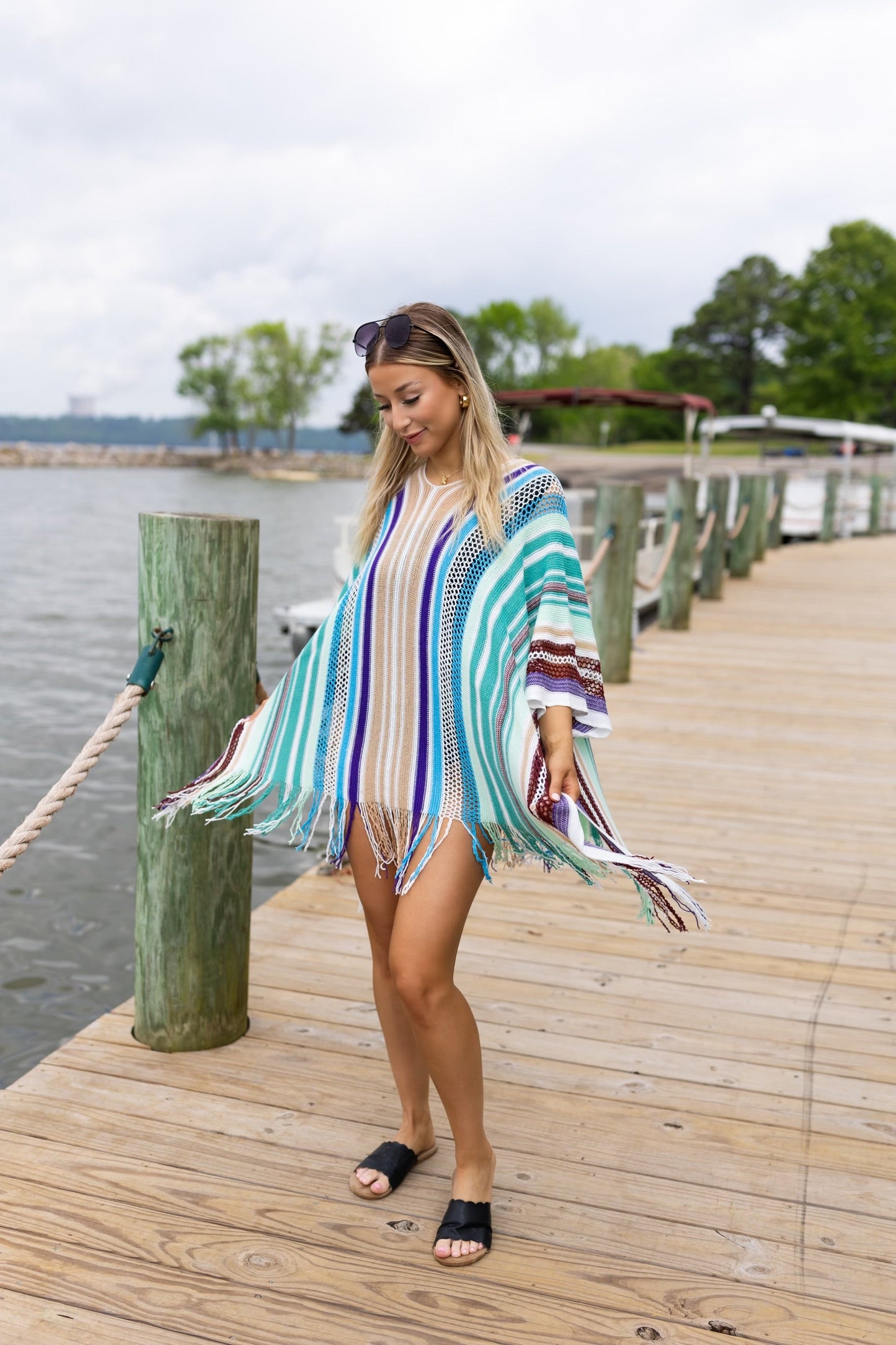 Mariana Striped Poncho | Multiple Colors