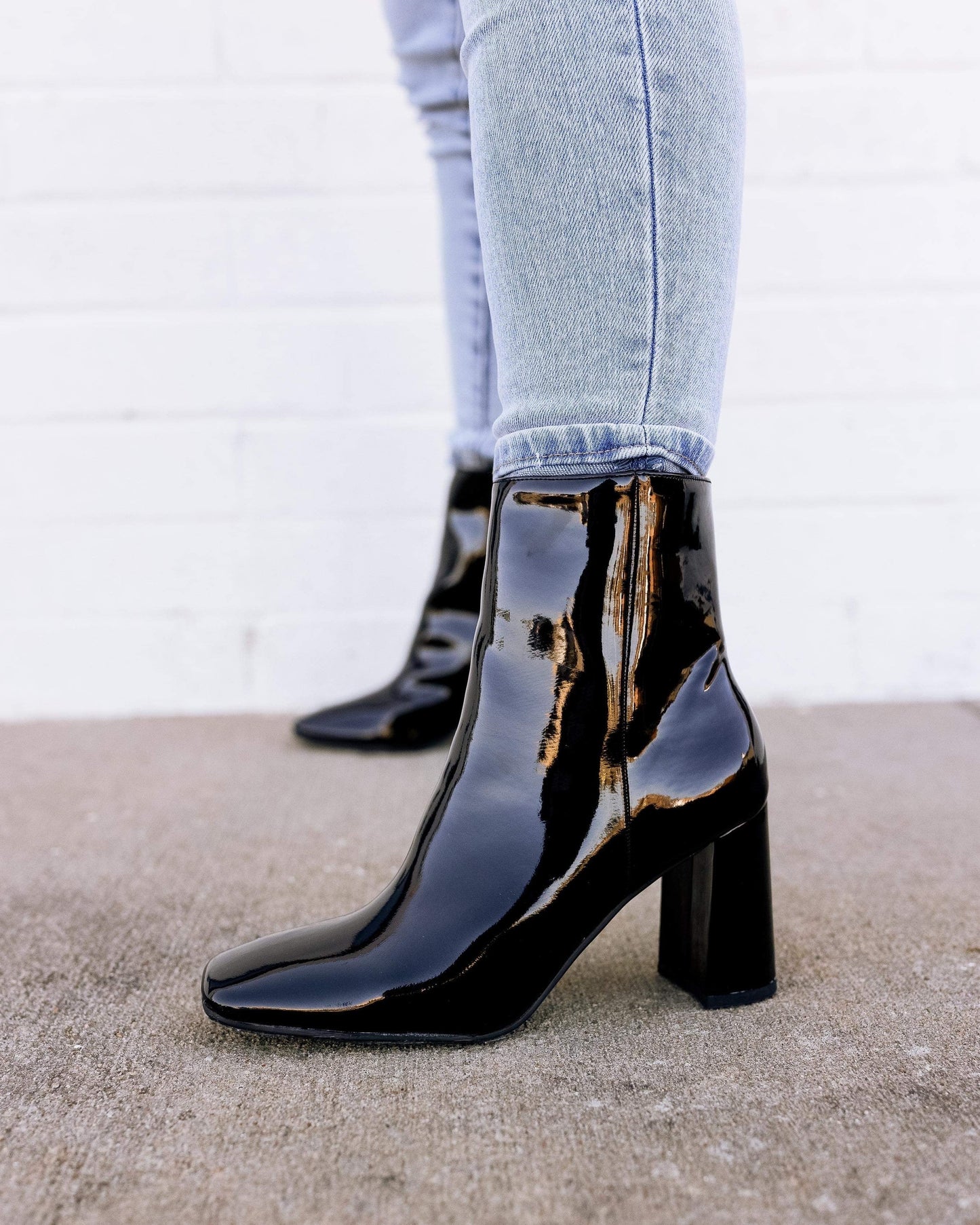 Rita Patent Leather Booties | Black