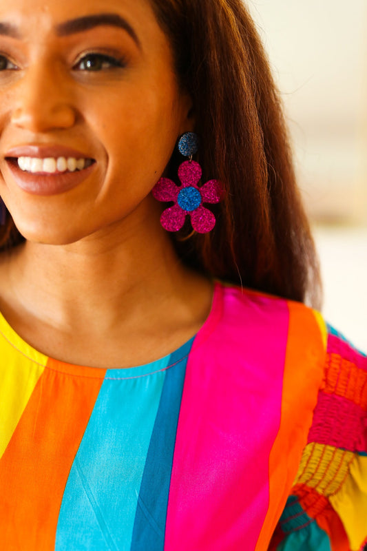 Glitter Mod Daisy Earrings