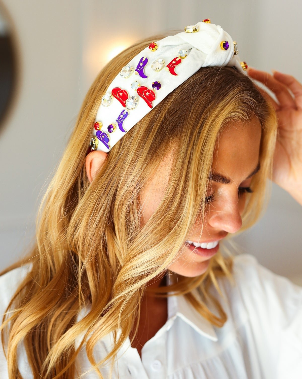 Gem Cowboy Embellished Top Knot Headband