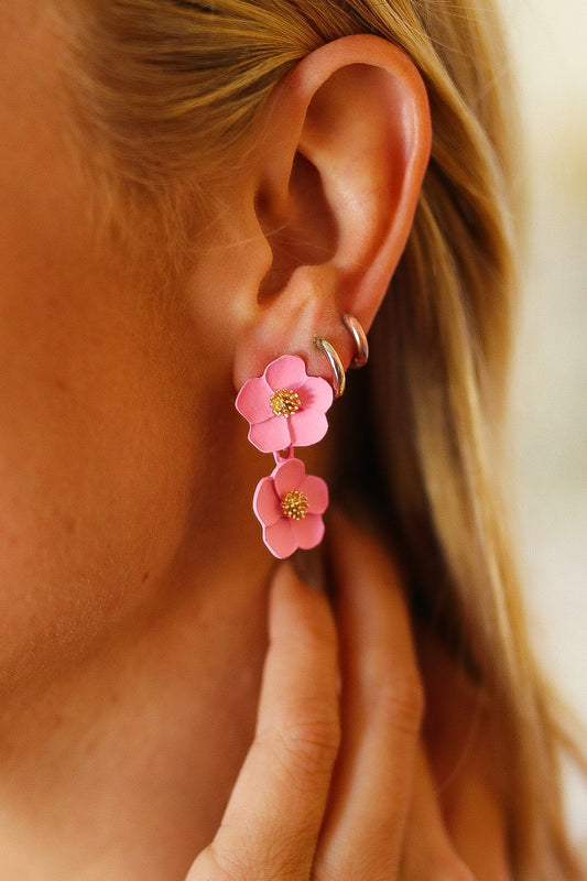 Pastel Tiered Flower Earrings