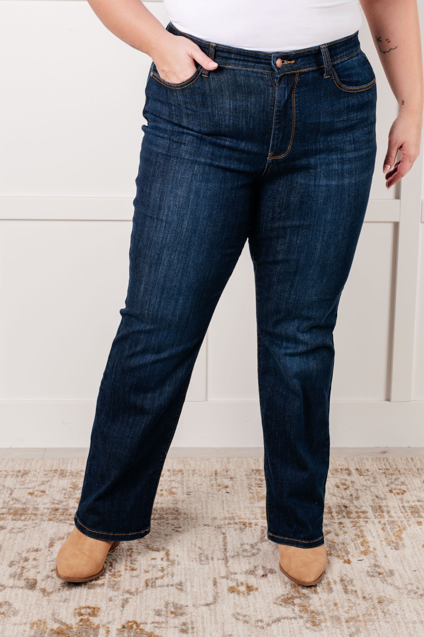 Alaina High-Rise Classic Straight Jeans | Judy Blue