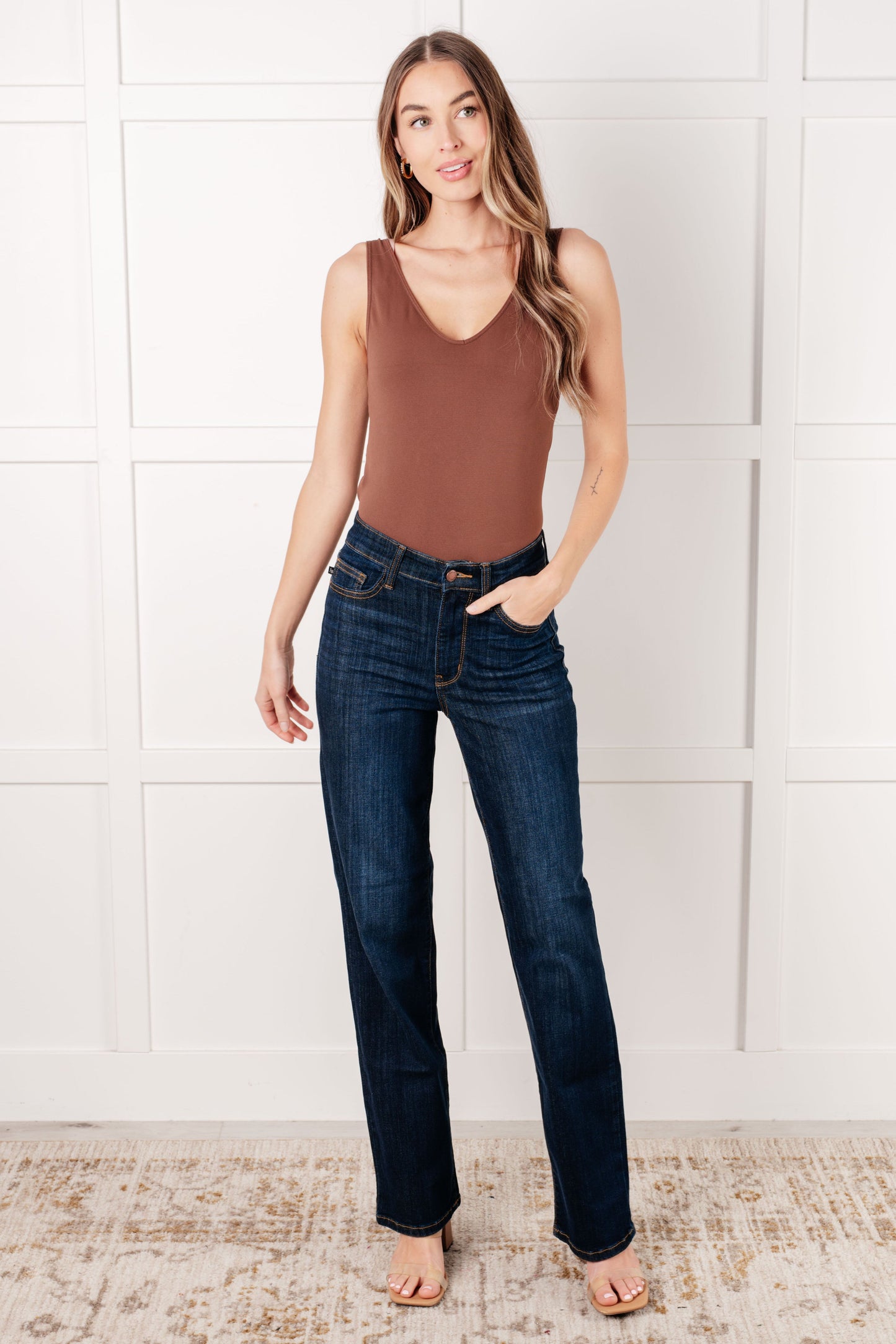 Alaina High-Rise Classic Straight Jeans | Judy Blue