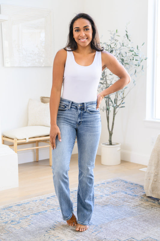 Alana Mid-Rise Clean Bootcut Jeans | Judy Blue