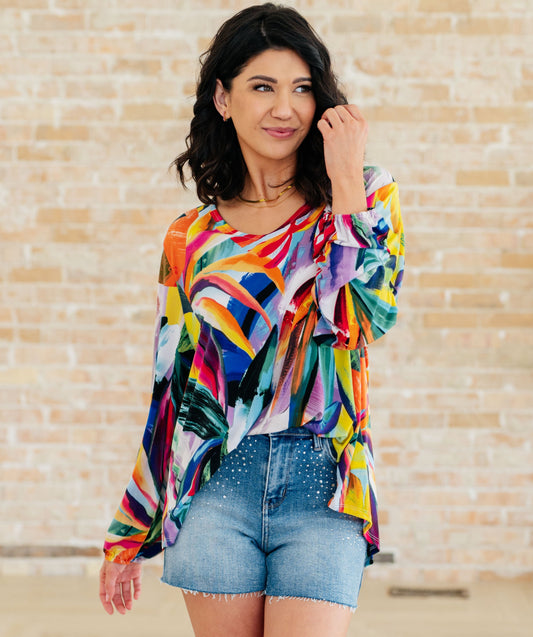 All Over The World Scoop Neck Blouse