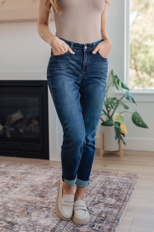 Amber Cuffed Slim Fit Jeans | Judy Blue