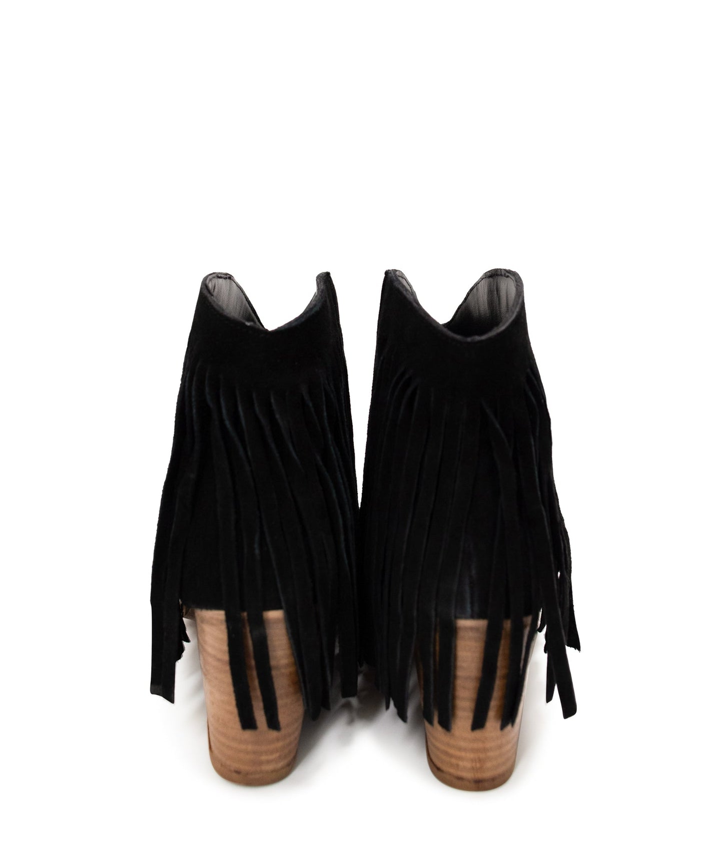 Amos Fringe Ankle Booties | Black Suede