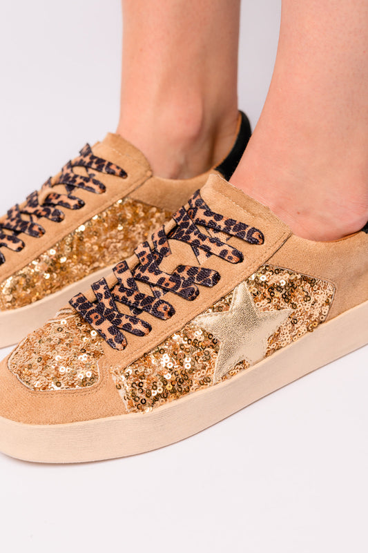 Another Round Sneakers | Gold Sequins