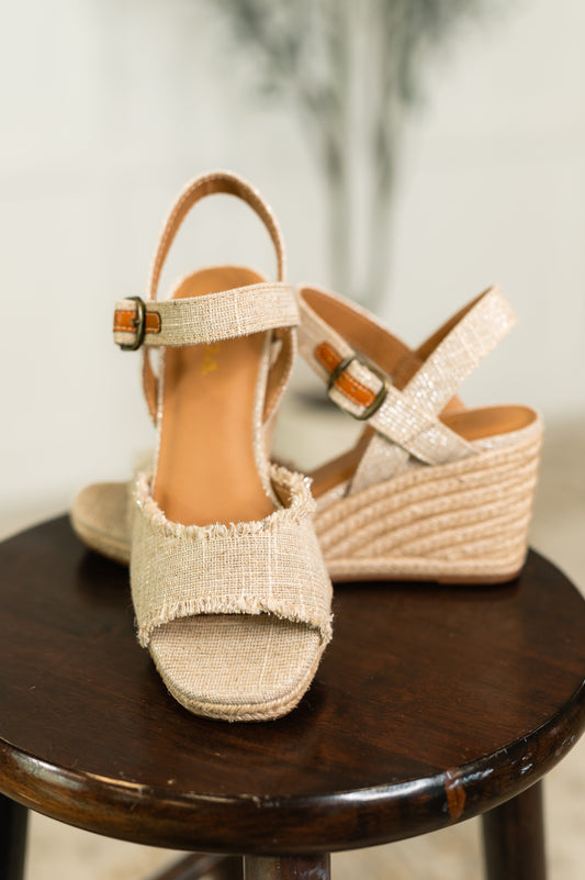 Arnold Linen Wedge Sandals