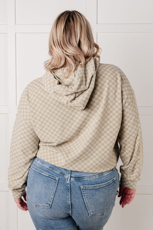 Ask Me Out Checkered Hoodie | Sage