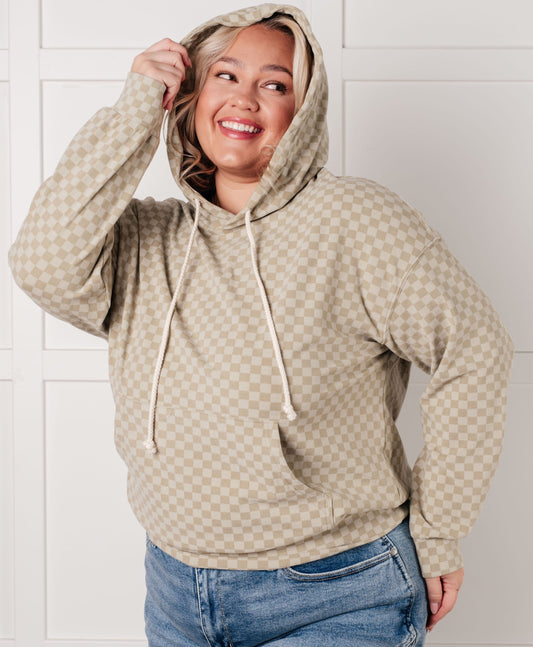 Ask Me Out Checkered Hoodie | Sage