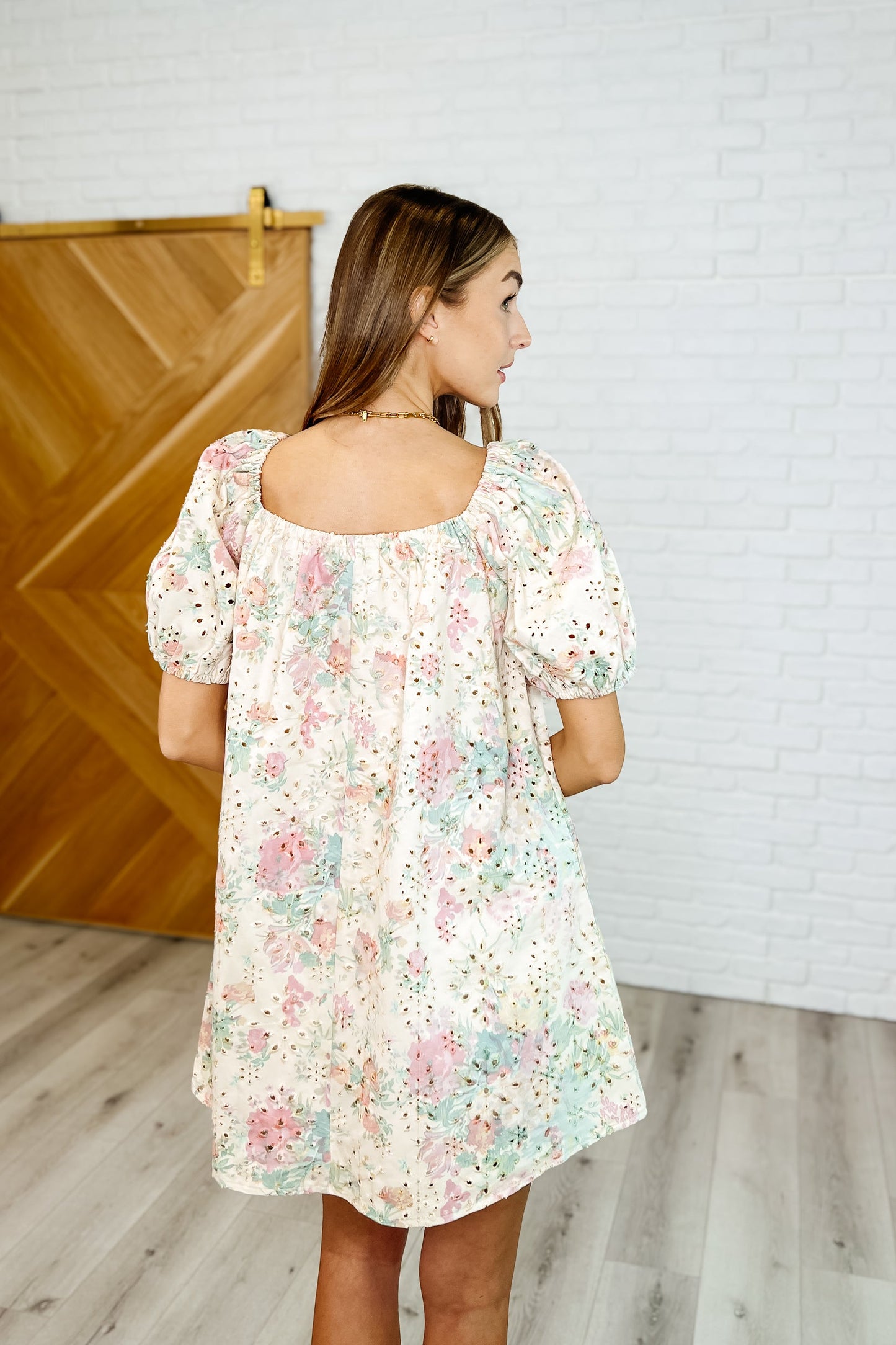 Bow Peep Eyelet Knit Dress | Pink & Green