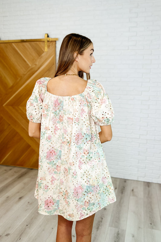 Bow Peep Eyelet Knit Dress | Pink & Green